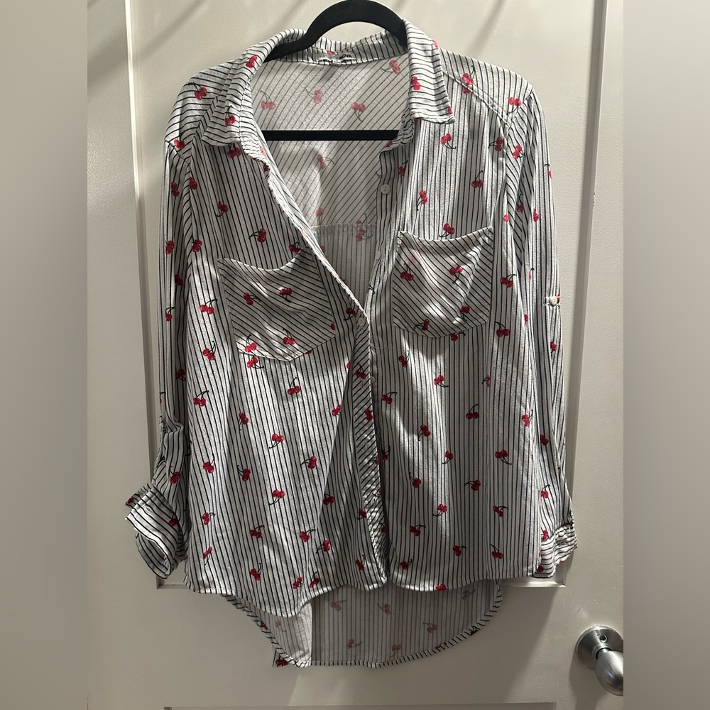Cherry Button Up Blouse